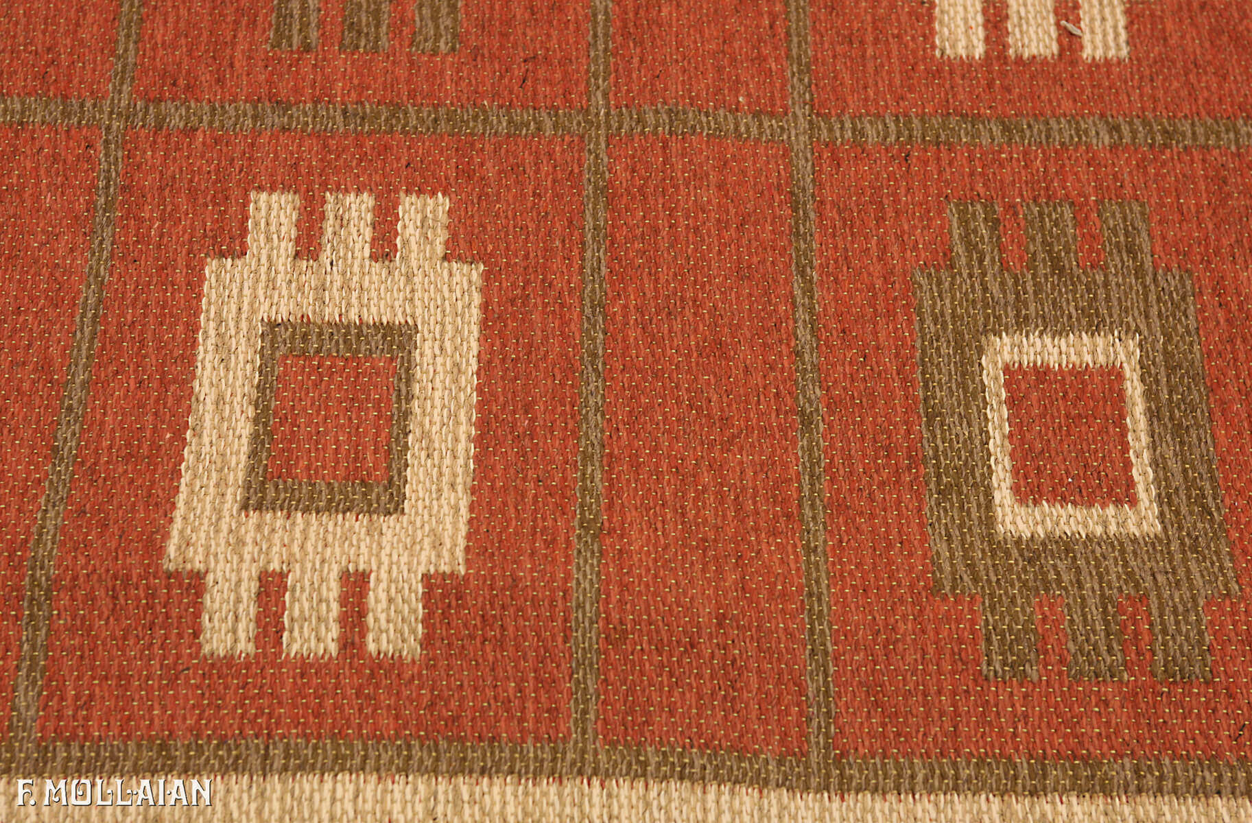 Suédois Semi-Antique Double Face Kilim n°:11122886